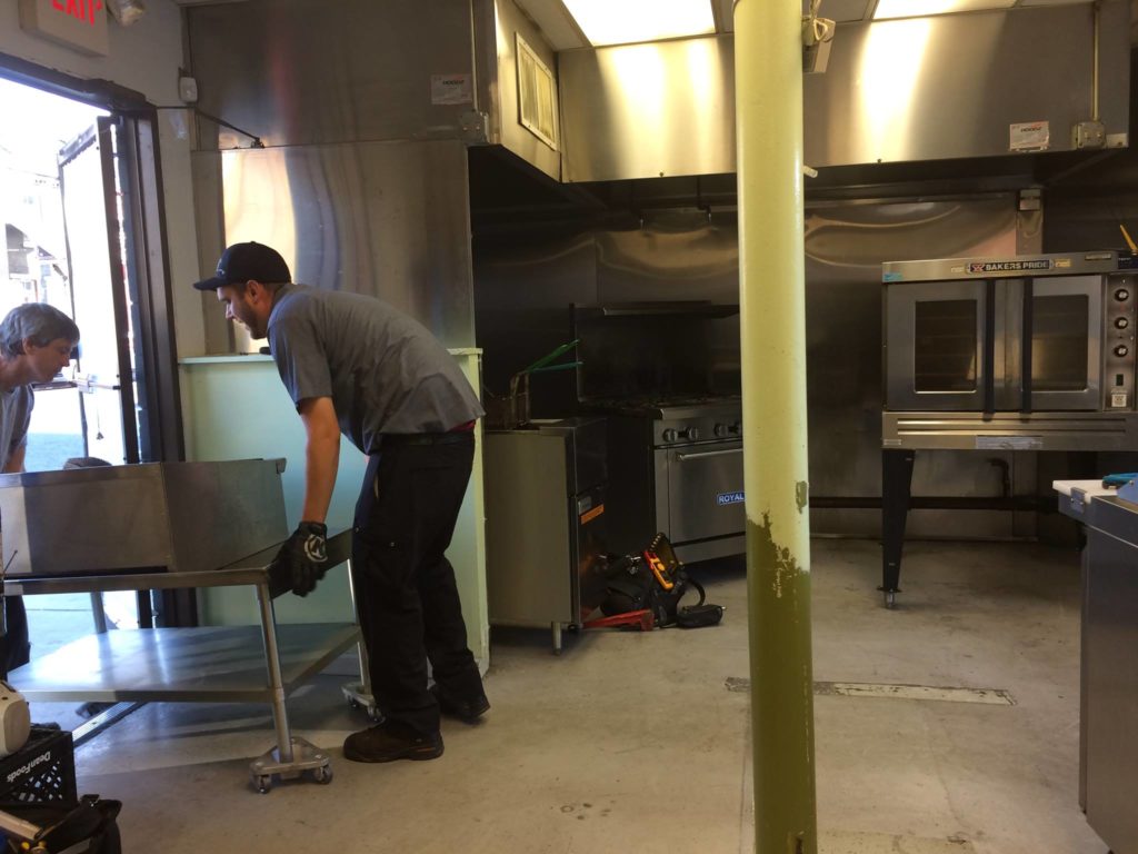 Moving our equipment out of our old kitchen
